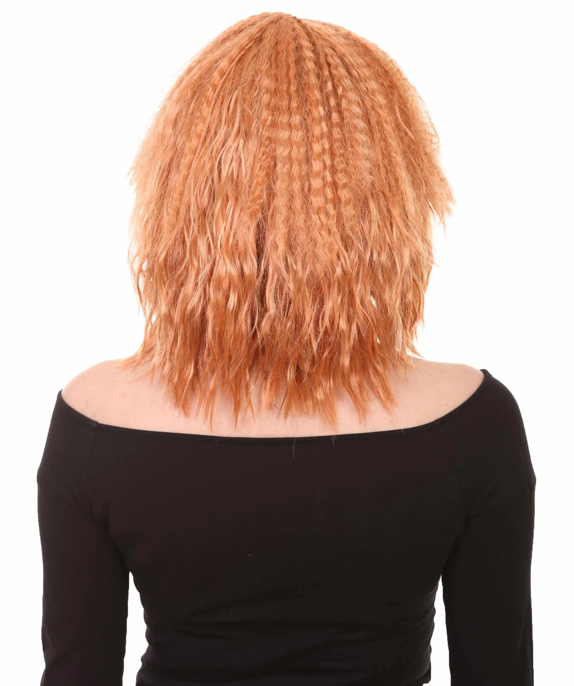 Orange Curly Fashion Womens Wig | Party Ready Fancy Cosplay Halloween Wig | Premium Breathable Capless Cap