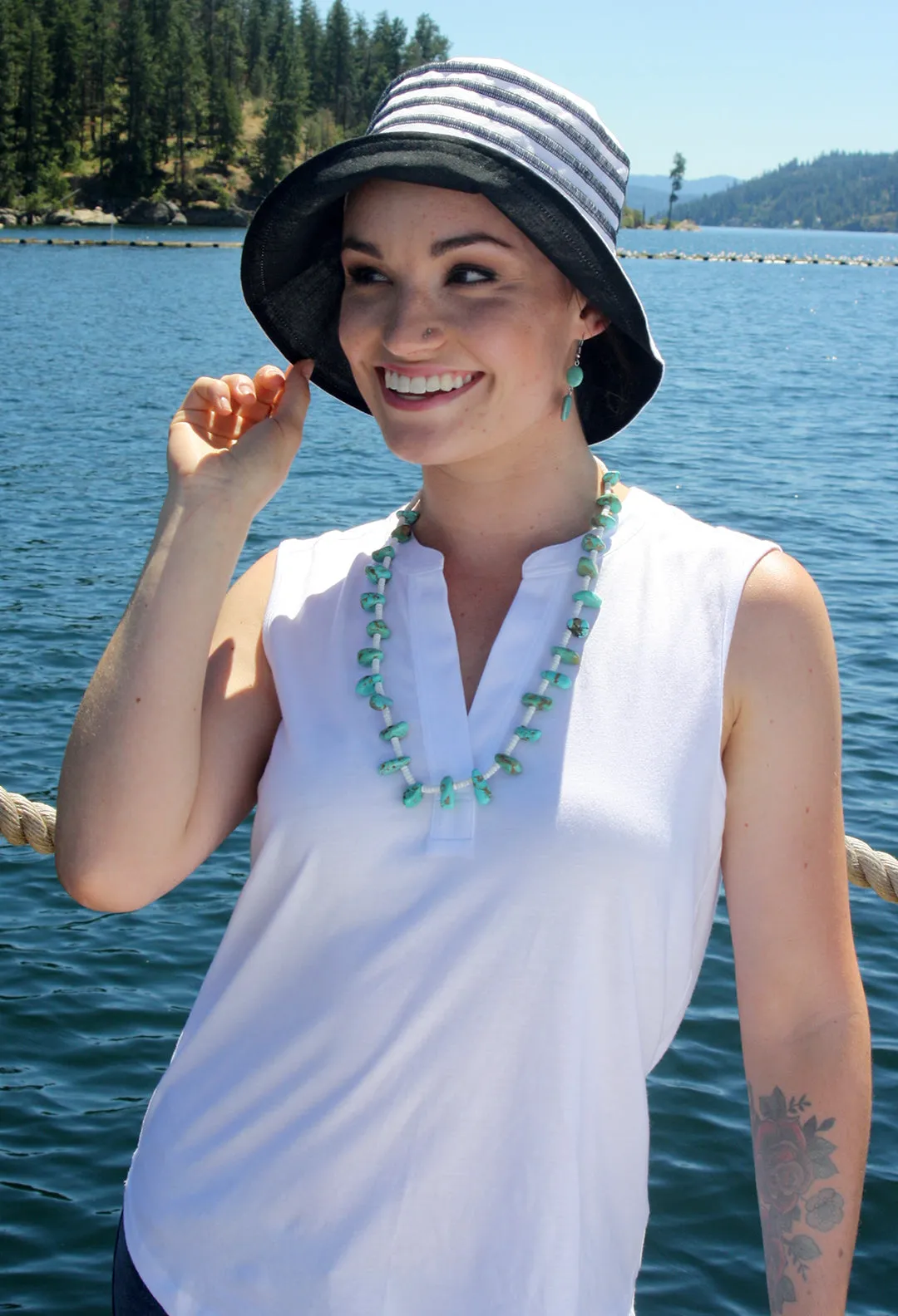 Seaside 100% Cotton Summer Hat for Women 50  UPF Sun Protection Hat