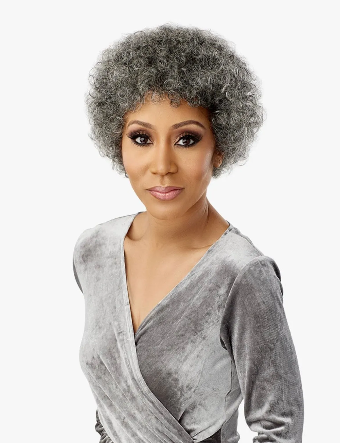 SENSATIONNEL EMPIRE WIG SALT & PEPPER 100% HUMAN HAIR- BLISS