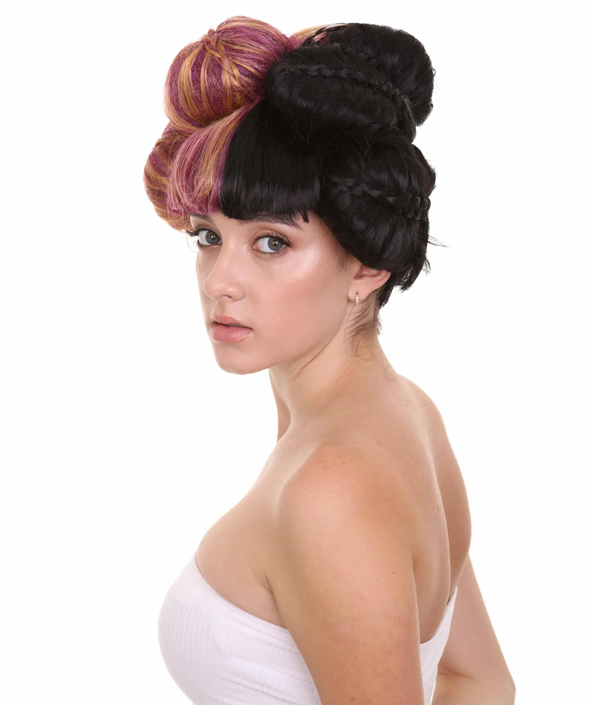Singer Womens Wigs | Buns Style Purple Black Character Wig
