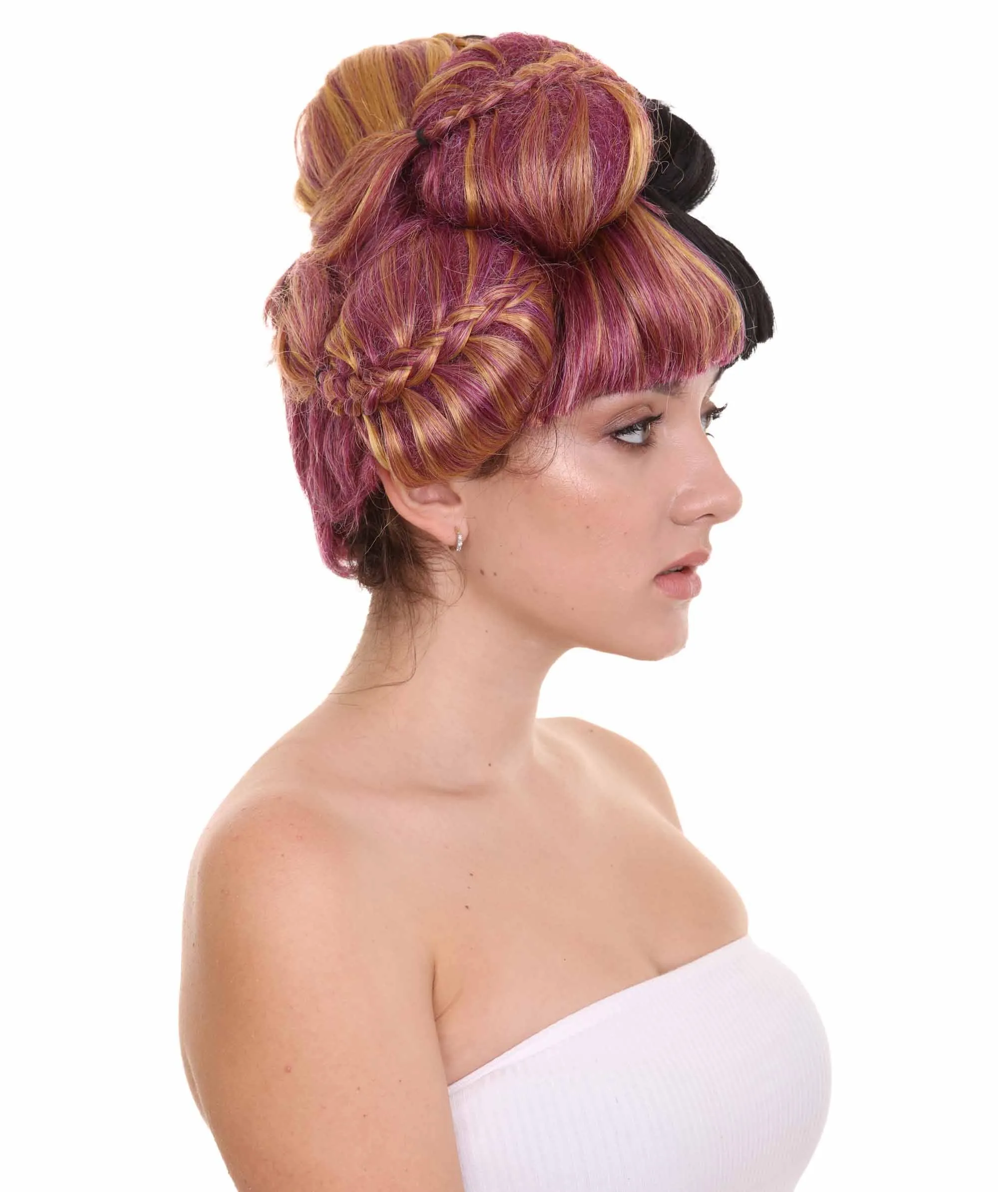 Singer Womens Wigs | Buns Style Purple Black Character Wig