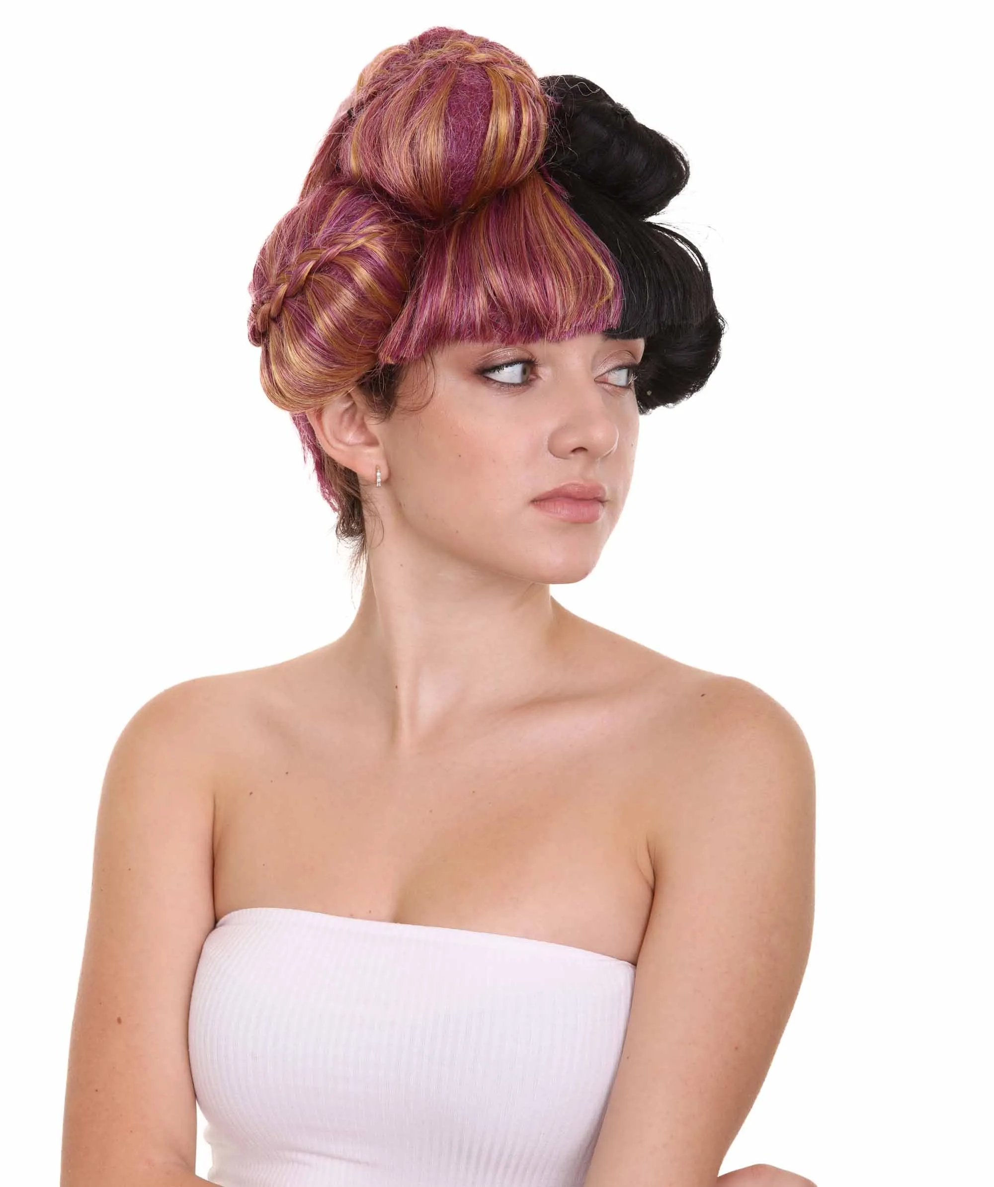 Singer Womens Wigs | Buns Style Purple Black Character Wig