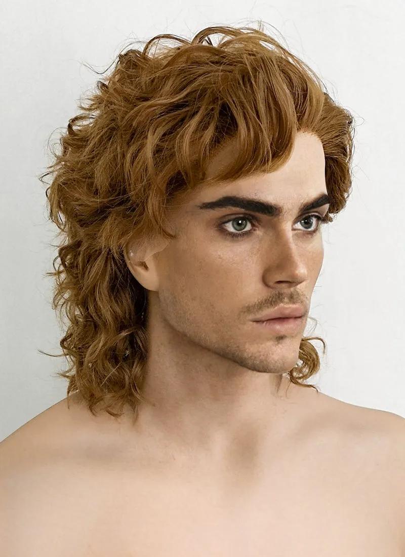 Stranger Things Billy Hargrove Brown Curly Lace Front Synthetic Men's Wig LF1311A