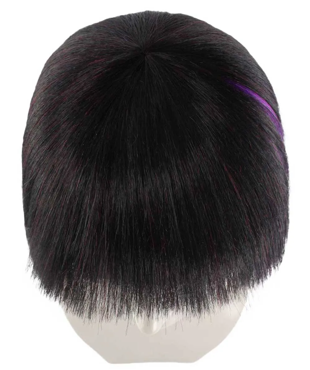 Super Model Black & Purple Bob Womens Wig | Bob Party Ready Fancy Cosplay Halloween Wig | Premium Breathable Capless Cap