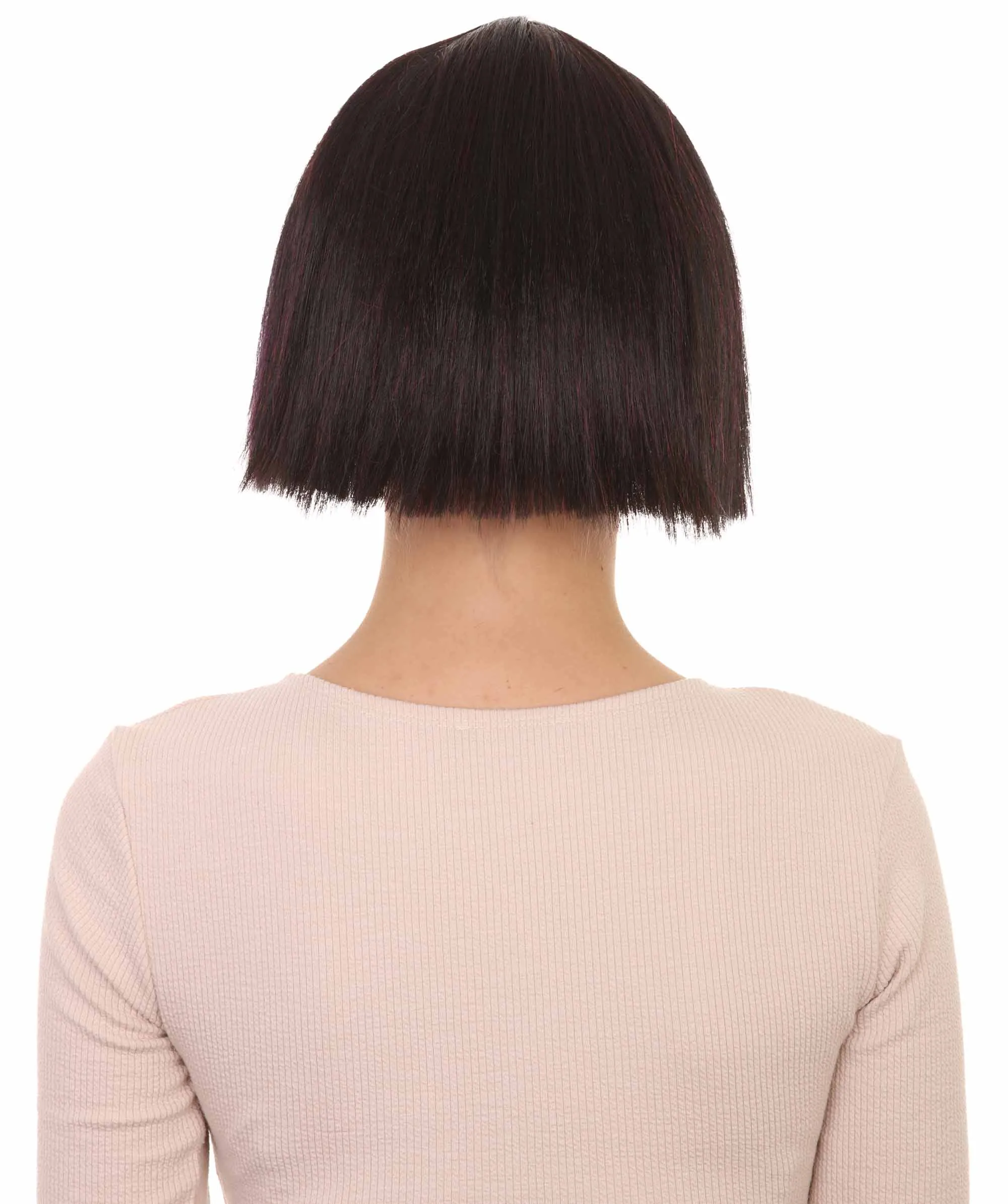 Super Model Black & Purple Bob Womens Wig | Bob Party Ready Fancy Cosplay Halloween Wig | Premium Breathable Capless Cap