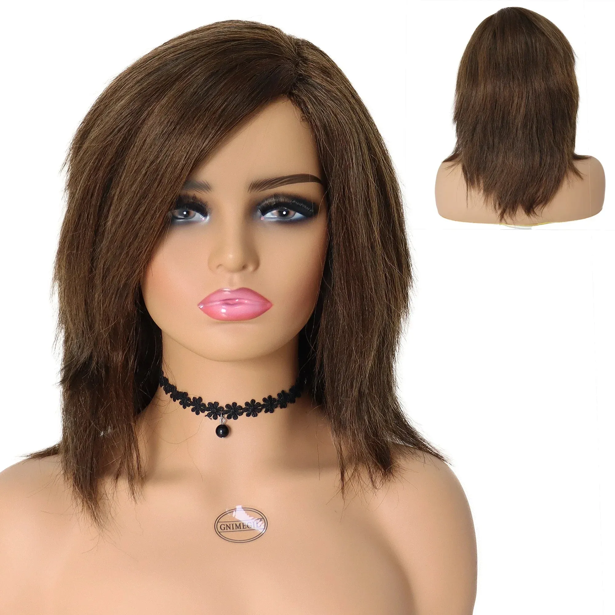 Synthetic Afro Kinky Curly Wigs for Black Women Highlight Wig Bob Brown Wig Curlys African Style Natural African Wig