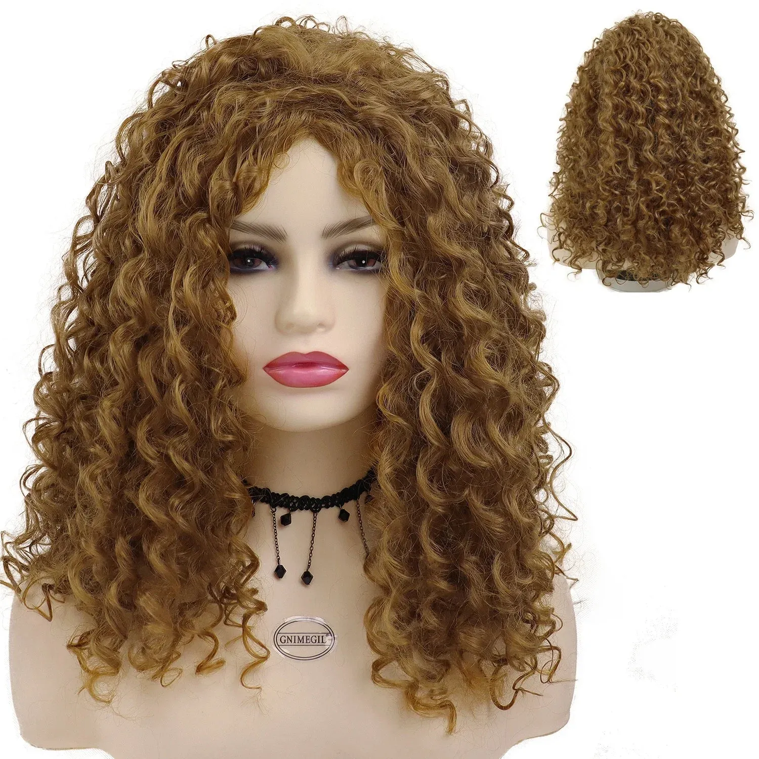 Synthetic Ginger Color Wig Long Curly Wigs for Women Soft Thick Wig Deep Wave Afro Wig Female Hair Wig Costume Party