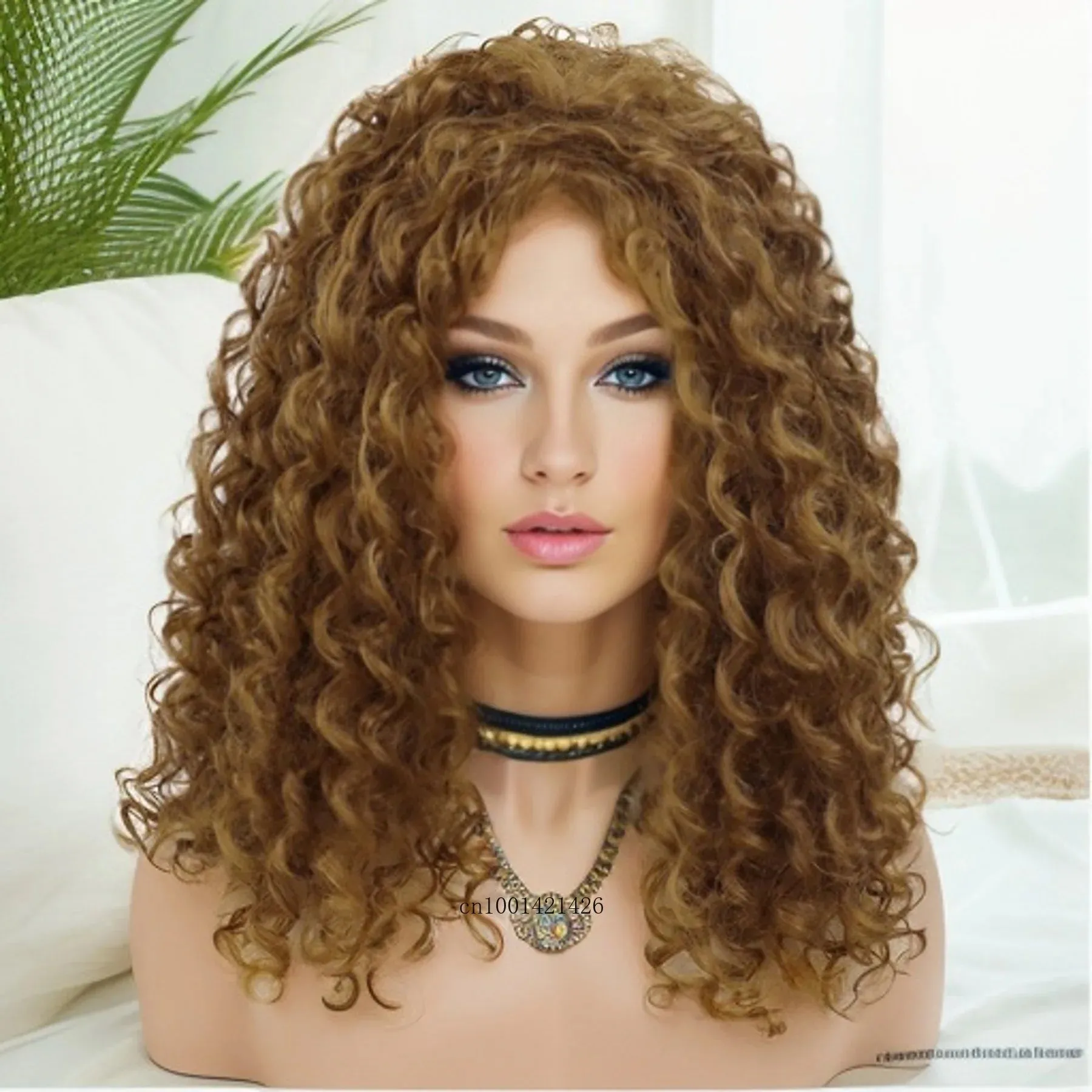 Synthetic Ginger Color Wig Long Curly Wigs for Women Soft Thick Wig Deep Wave Afro Wig Female Hair Wig Costume Party