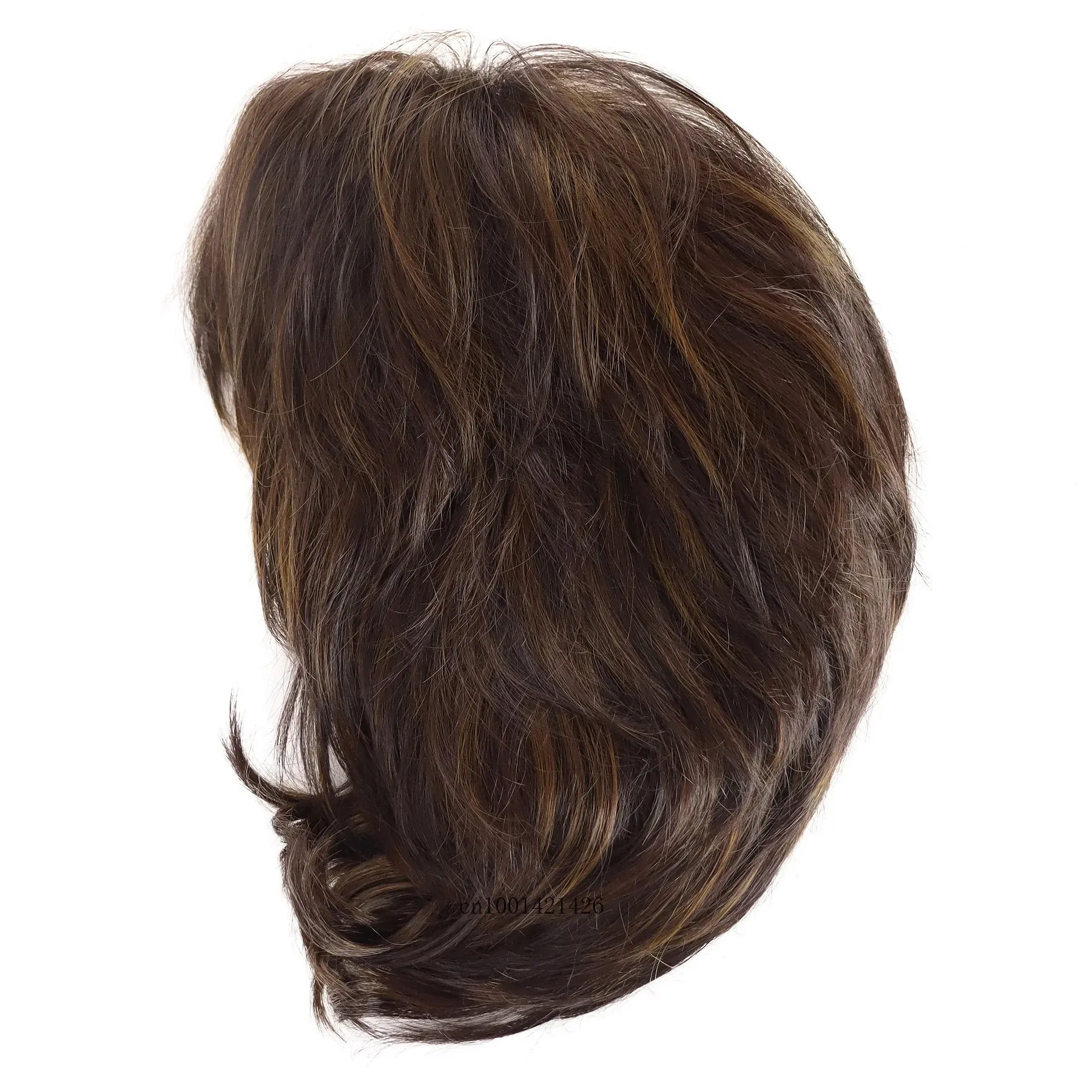 Synthetic Hair Mix Brown Wigs for Women Short Haircuts Brown with Highlights Mommy Wig Casual Style Daily Hair Replacement Wigs