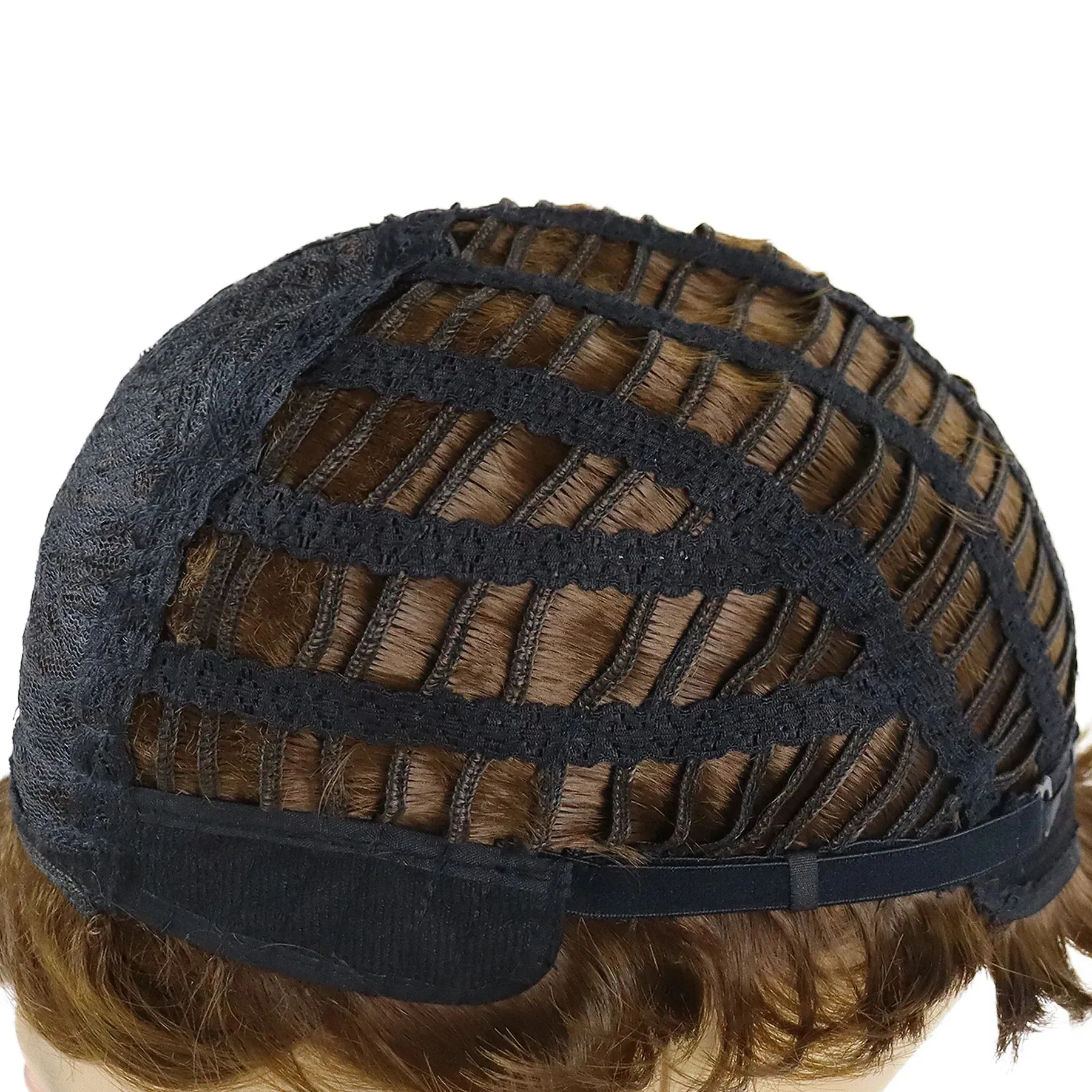 Synthetic Hair Wigs for Men Short Haircuts with Bangs Old Fmale Brown Wig Natural Pixie Cuts Hair Replacement Full Wigs Costume