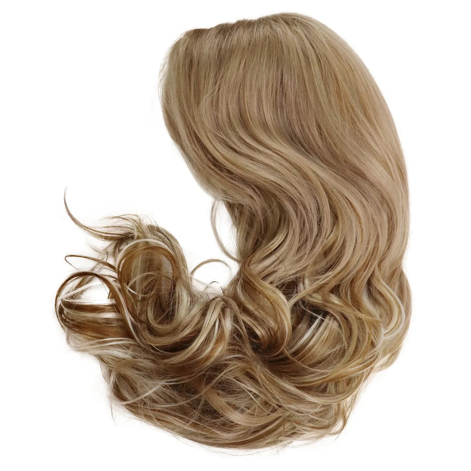 Synthetic Wigs for Women Long Wavy Wig Mix Blonde Ombre Color Fashion Wig with Bangs Long Wig for White Women Carnival