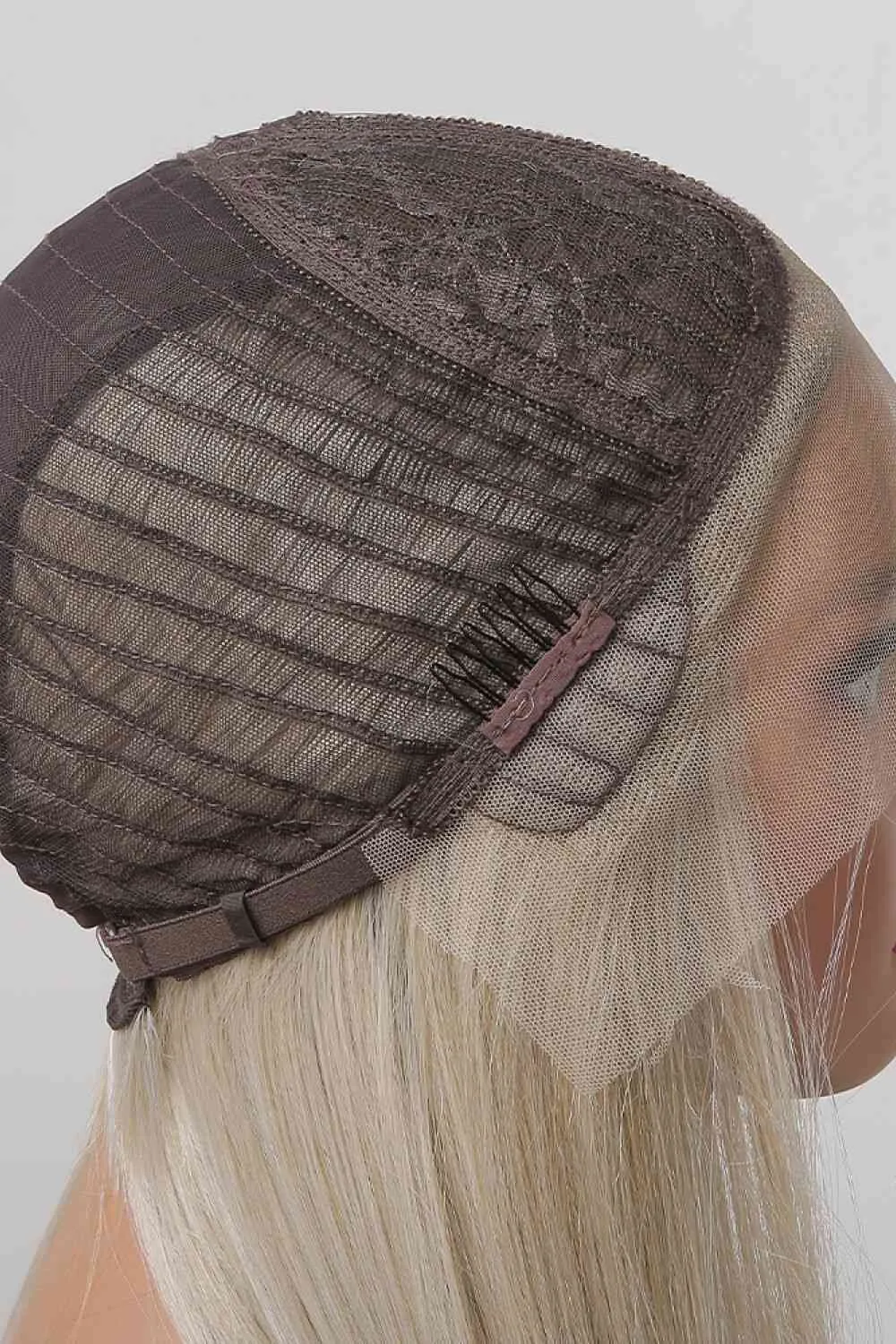TEEK - Blonde/Ash Brown Root Lace Front Synthetic Straight 27" Wig