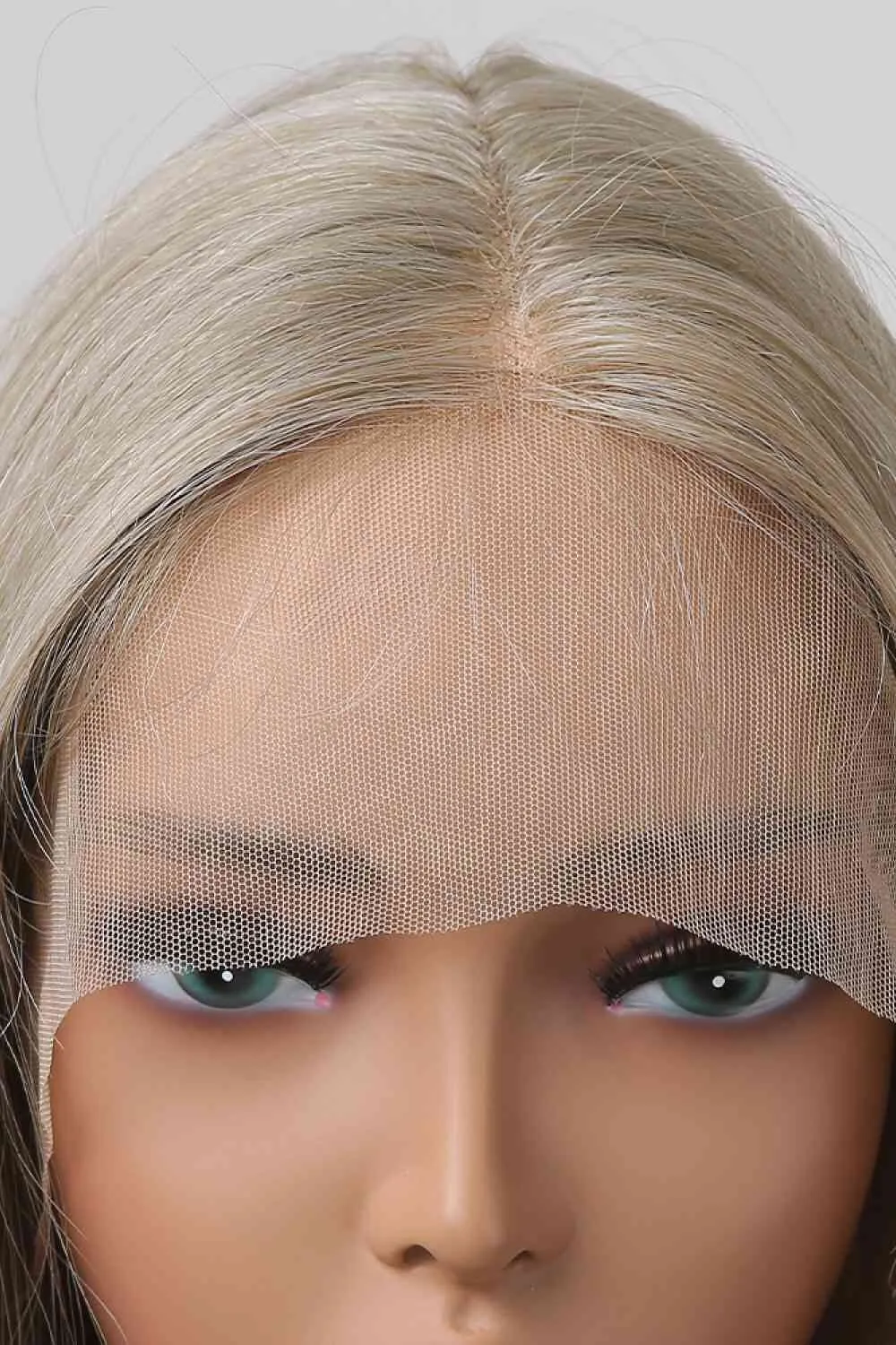 TEEK - Blonde/Ash Brown Root Lace Front Synthetic Straight 27" Wig