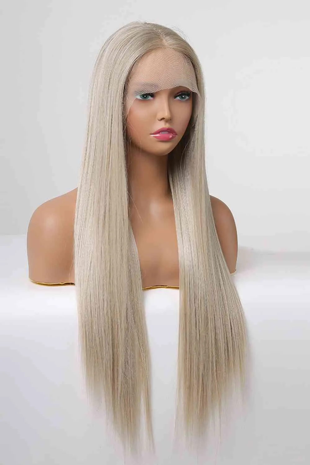 TEEK - Blonde/Ash Brown Root Lace Front Synthetic Straight 27" Wig