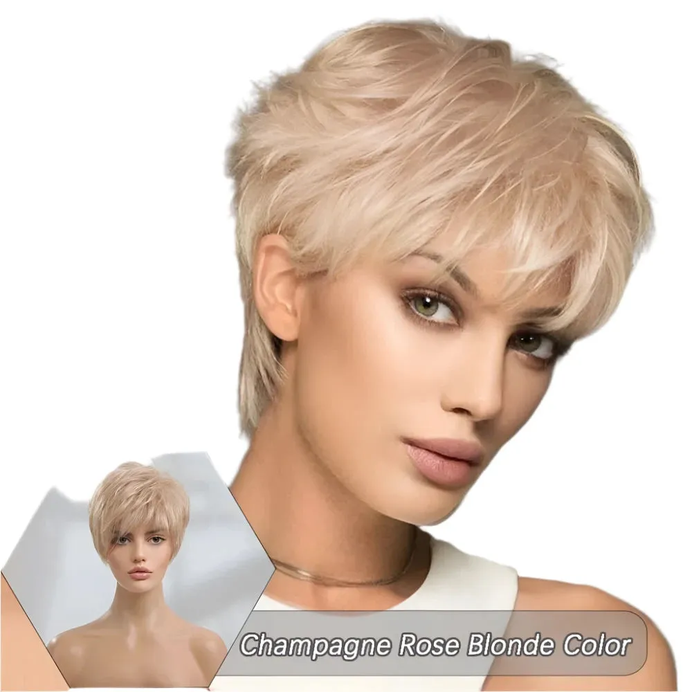 TEEK - Short Champagne Blonde Pixie Cut Wig