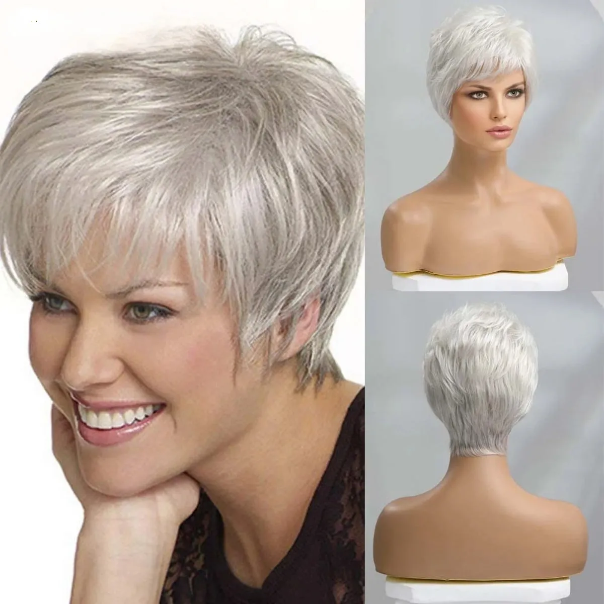 TEEK - Short Champagne Blonde Pixie Cut Wig