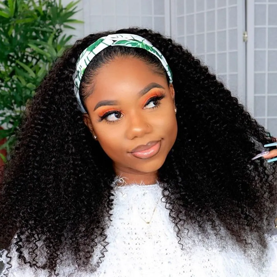 Women lace front wig kinky curly