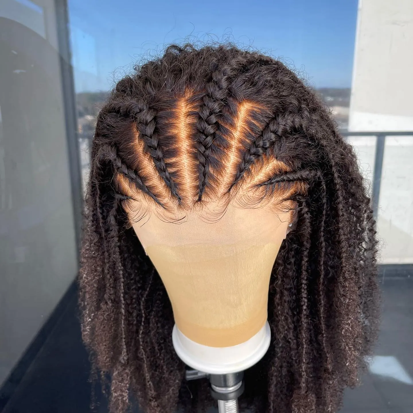Women lace front wig kinky curly