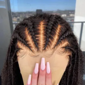 Women lace front wig kinky curly